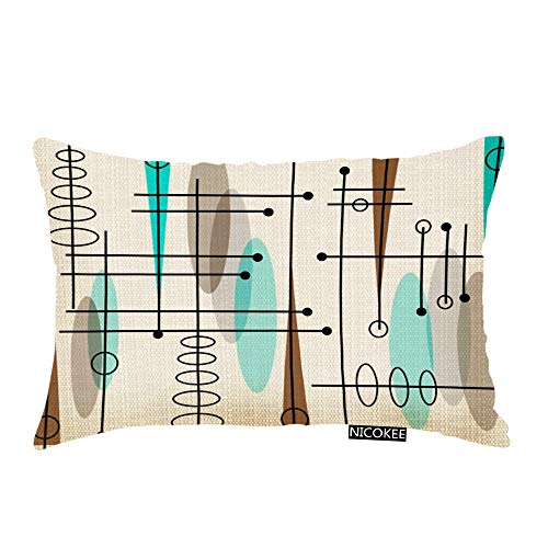 Mid-Century Modern Decorative Throw Pillow Cover – 20x12 Inches