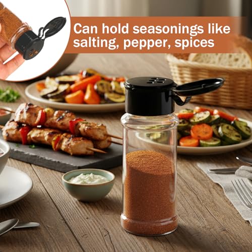 6 Pack 3 Oz Clear Spice Jars with Shaker Lids for Kitchen