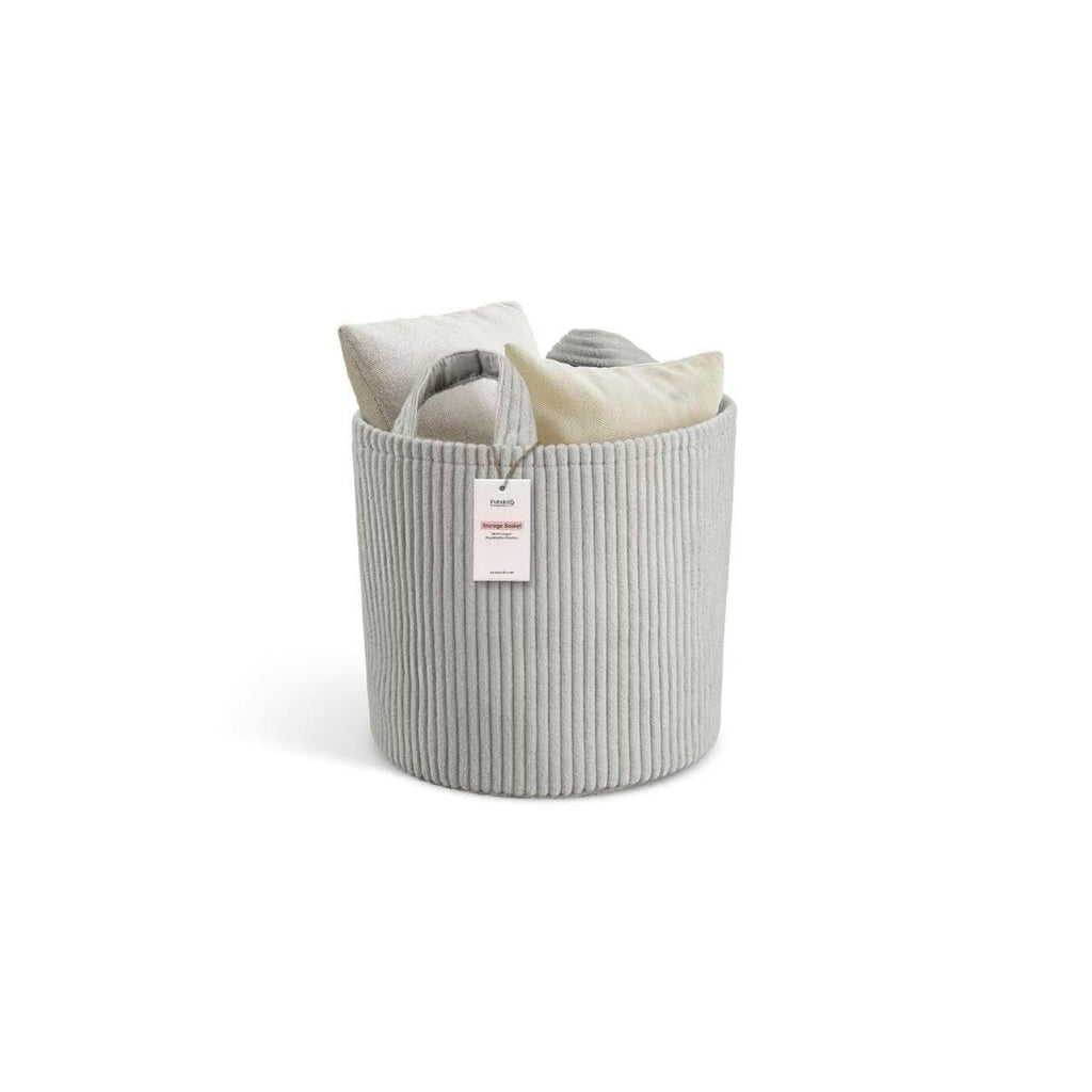PUTSKA Blanket Basket – Round Storage for Toys and Blankets, Clothes, Stuffed Animals – Soft Baby Girl Basket for Nursery, Kids Room, Bedroom, Living Room – Large, Brown