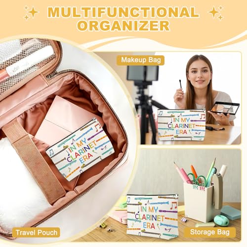 Clarinet Player Makeup Bag Music Lover Gift Cosmetic Pouch