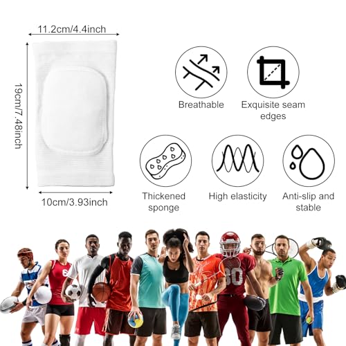 1 Pair Arm Brace Support Fitness Arm Knee Protector, Compression Breathable Elbow Pads Thick Sponge Support Breathable Compression Braces for Basketball Tennis Football Skating (White)