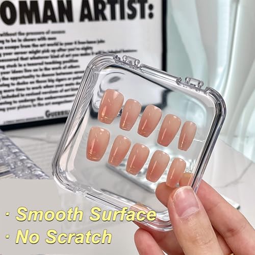 14-Piece Clear Acrylic Nail Storage Box with Adhesive Tape