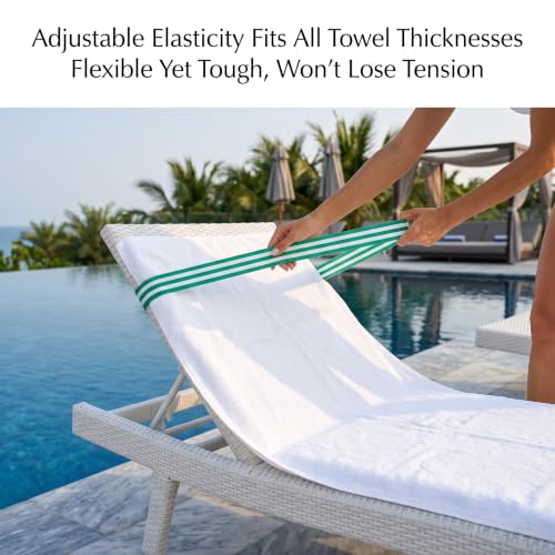 Acinnox Beach Towel Bands for Cruise Chairs, 4-Pack Elastic Straps