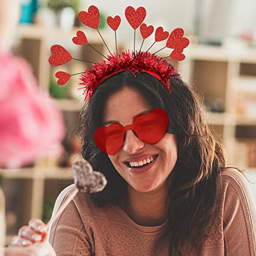 Valentine's Day Red Heart Headband and Sunglasses Party Set