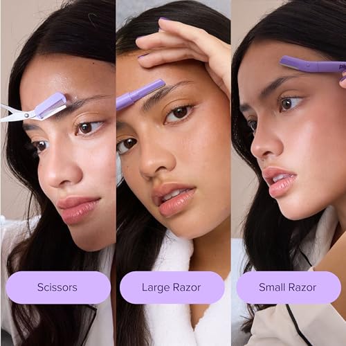 Plum Beauty Eyebrow Shaping Set – 3-Piece Brow Grooming Kit with Razors and Scissors