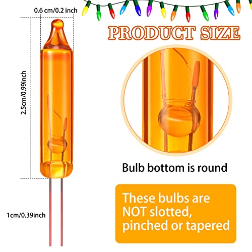 Incandescent Christmas Light Bulbs - Orange, 2.5V Replacement Set