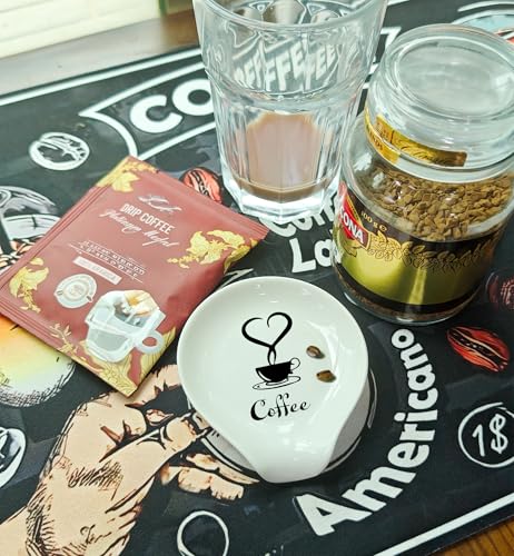 Ceramic Coffee Spoon Rest - Funny Coffee Bar Accessory (White-6)