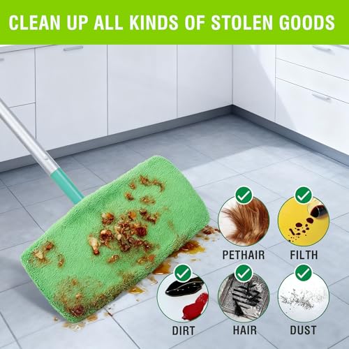 Wooyee Reusable Microfiber Mop Pads for Swiffer Sweeper (4 Pack)