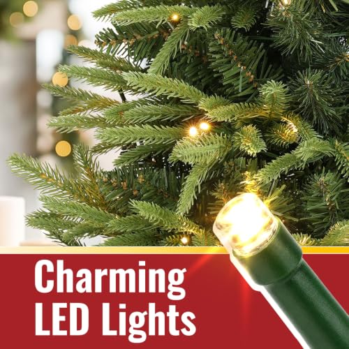 3ft Pre-Lit Nordic Fir Tabletop Christmas Tree with Pot - Warm White LEDs, Timer, Burlap Base