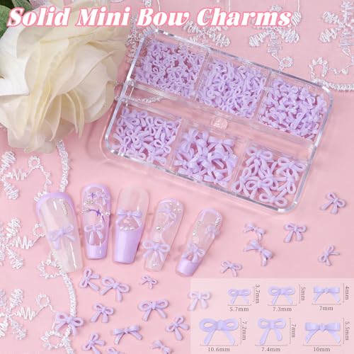 3D Bow & Flower Nail Charms Kit with Rhinestones and Pearls, 4 Boxes