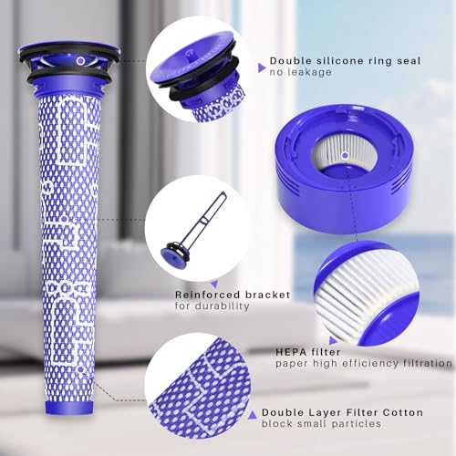 6 Pack Vacuum Filter Replacement for Dyson V7 V8 Animal