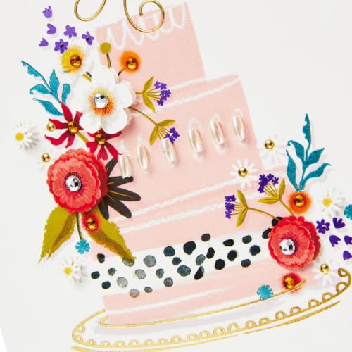 Hallmark Signature Birthday Card for Sister - Elegant Cake Design