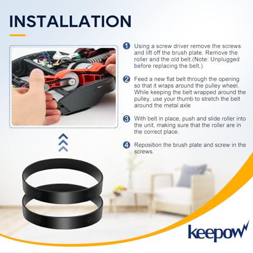 KEEPOW Vacuum Belt 2-Pack for Bissell CleanView Swivel Rewind Pet Series