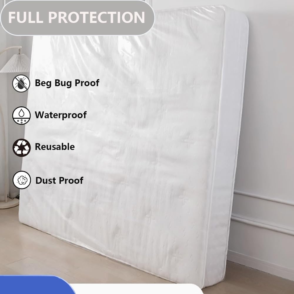 Plastic Mattress Bag for Moving Storage, Mattress Protector Cover ,Mattress Bag for Disposal (Queen)