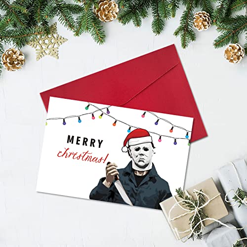 Funny Christmas Card with Envelopes - Horror Movie Humor