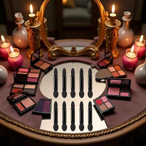 Sluswallow 10Pcs Double-Sided Sponge Eyeshadow Brushes Mini Travel Sticks