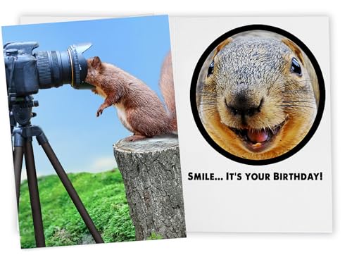 Funny Birthday Card for Her, Him, Friend - Animal Photo Humor, 5x7 Card with Free Bonus
