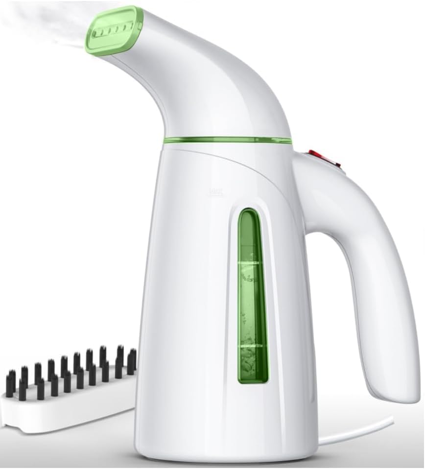 OGHom Portable Handheld Garment Steamer - 240ml Capacity, 700W Fast Heat-Up in Pale Green
