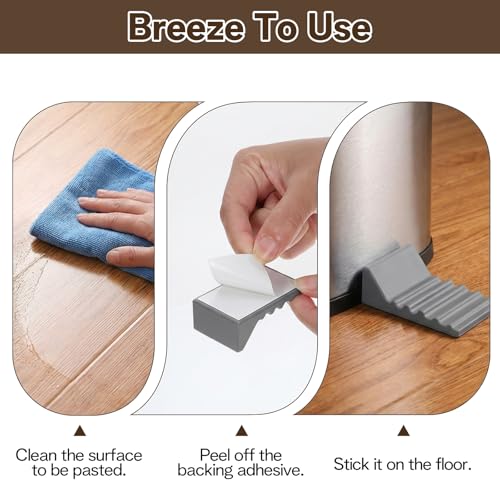 Rubber Wall Protector for Trash Cans - 4 Pack Grey Bumpers