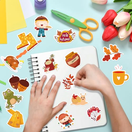 100 PCS Fall Stickers for Kids - Autumn Vinyl Crafts & Decor