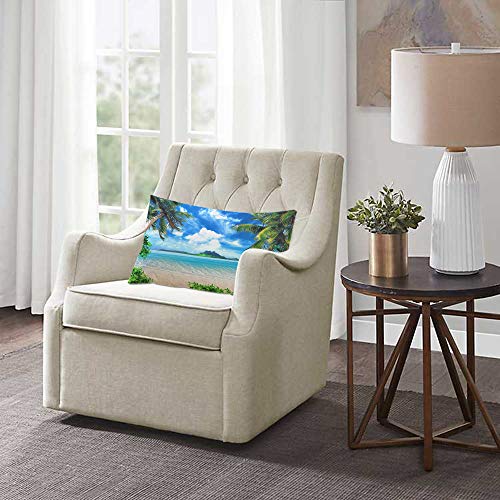 Palm Tree Beach Throw Pillow Cover 20x30 Inch - EKOBLA