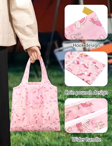 Reusable Grocery Bags 6-Pack Foldable Heavy Duty Waterproof Tote with Handles