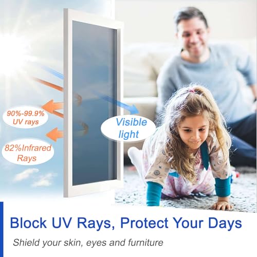 Gufoltie One Way Privacy Window Film, Heat Control Mirror Tint, 17.5" x 78.7"