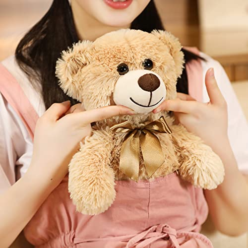 SNOWOLF Pink Teddy Bear Plush Toy, Soft Stuffed Animal Doll, 35cm