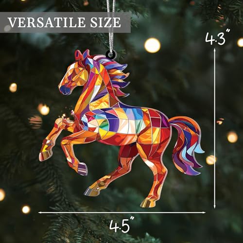 Horse Lover Acrylic Suncatcher Ornament for Women - Equestrian Holiday Decor with Story Card