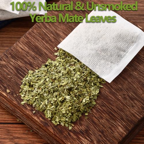 Premium 60 Unsmoked Yerba Mate Tea Bags - 100% Pure Leaves