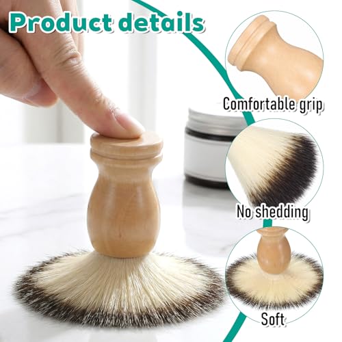 Viliqiou Men's Shaving Brush with Wooden Handle & Soft Synthetic Bristles