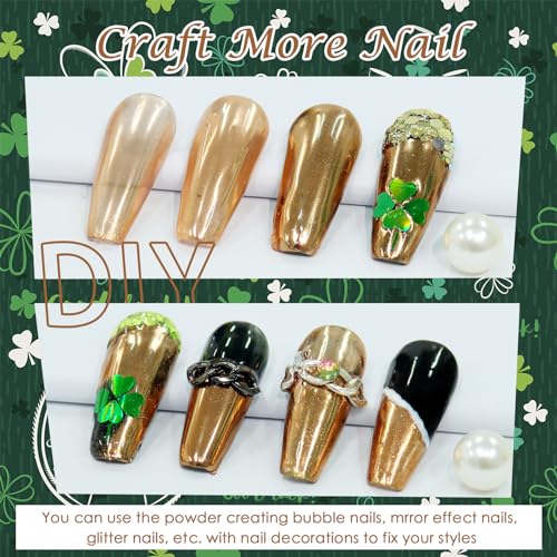 Laza Chrome Nail Powder Mirror Effect Metallic Dust Milky Brown
