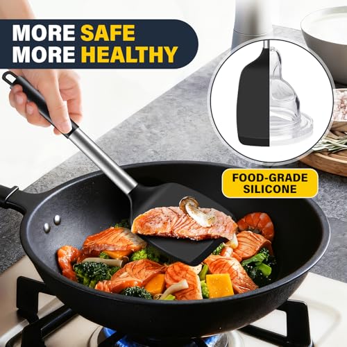 Hoosook 2-Pack Silicone Spatula Set, Non-Stick Heat-Resistant Kitchen Tools