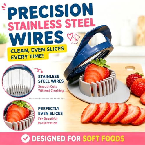 FANTEXY Stainless Steel Egg Slicer and Fruit Dicer - Easy Clean