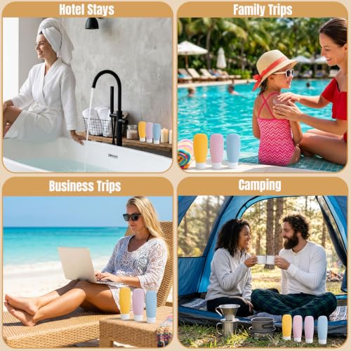 DEWSENSI Travel Bottles for Toiletries 6 Pack Leakproof 2 oz TSA Approved