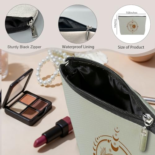 Mystic Moon Sun Makeup Bag Vintage Celestial Travel Cosmetic Pouch