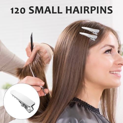 120pcs Small Alligator Clips 1.6 Inch Metal Crocodile Hair Clips for DIY Crafts