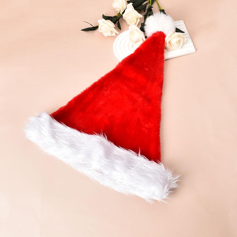 Christmas Hat for Adults & Teens - Santa Claus Beard & Plush Santa Cap - Holiday Cosplay Accessory