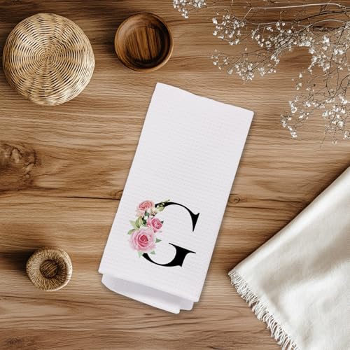 Monogrammed Hand Towels with Initial G - Personalized Gifts