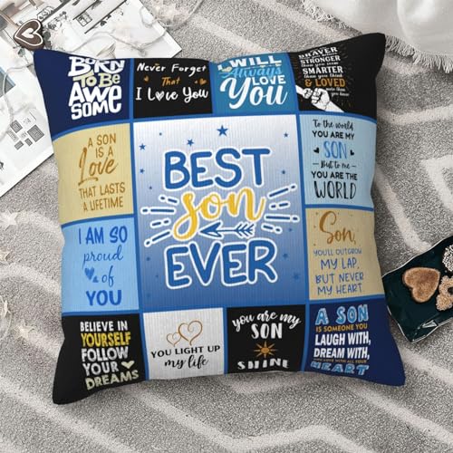 Best Son Ever Throw Pillow Cover - 18x18 Polyester Gift