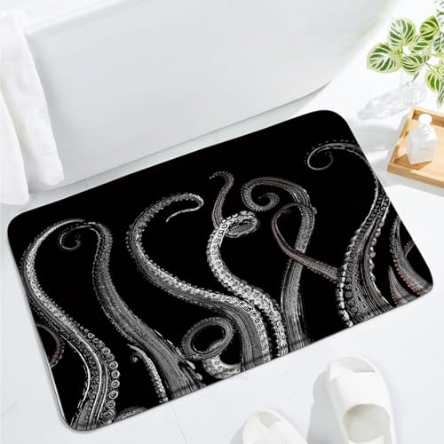 Octopus Tentacles Bath Mat, Soft Memory Foam Rug 15.7 x 23.6 Inch
