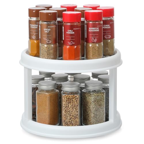LANDNEOO 10-Inch 2-Tier Lazy Susan Turntable Spice Organizer for Cabinet