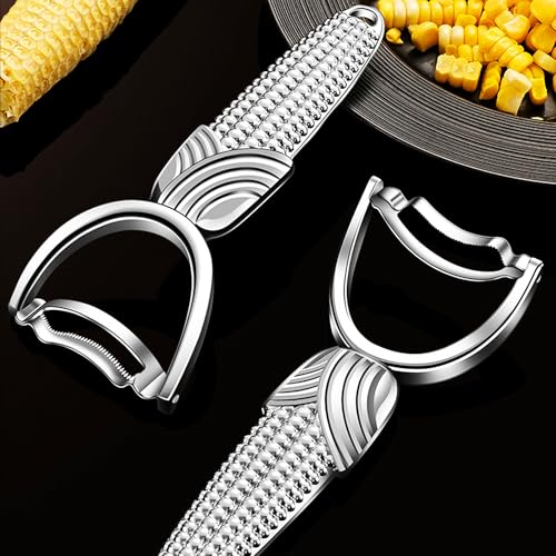 Maxjoy Corn Peeler & Cob Stripper, Stainless Steel Blade - Silver, 1 Pack