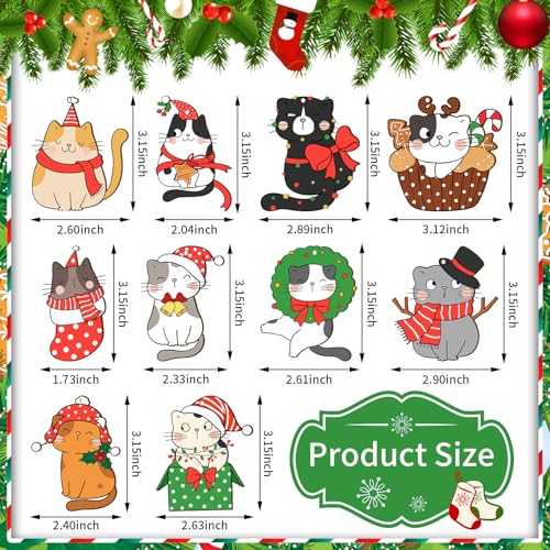 Cute 40 Pack Christmas Cat Ornaments Set Holiday Tree Decorations