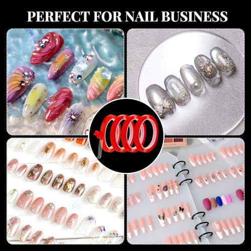 Bremorou Double Sided Tape for Press On Nails - 4 Rolls Clear Sticky Nail Art Adhesive