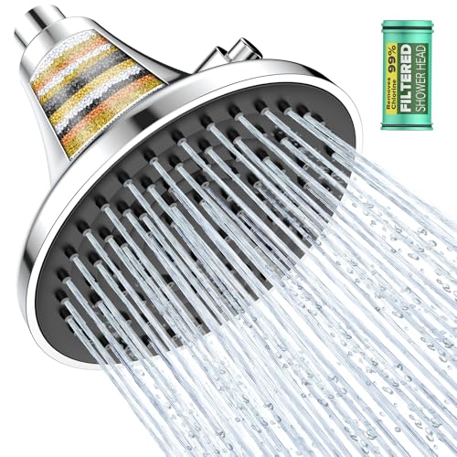 Homlord High-Pressure Filtered Shower Head for Hard Water - Chrome