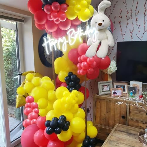 Sowide Red Black Yellow Lightning Balloons 60 Pcs 12 Inch Adventure Party