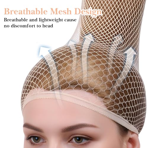 Sibba 8 PCS Open-End Mesh Wig Caps Stretchy Nylon Hair Nets for Wigs