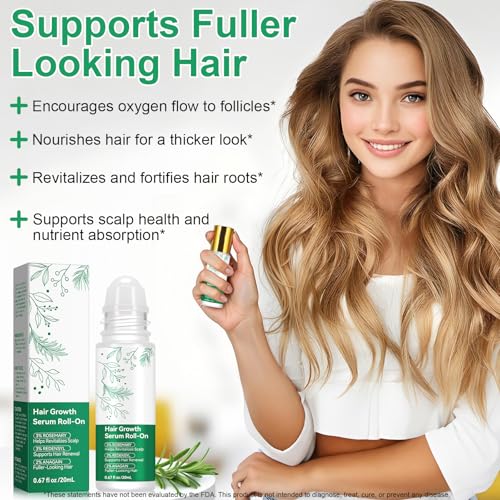 KITNOBLIS Hair Growth Serum Roll-On with Rosemary, Redensyl & AnaGain, 20 ML
