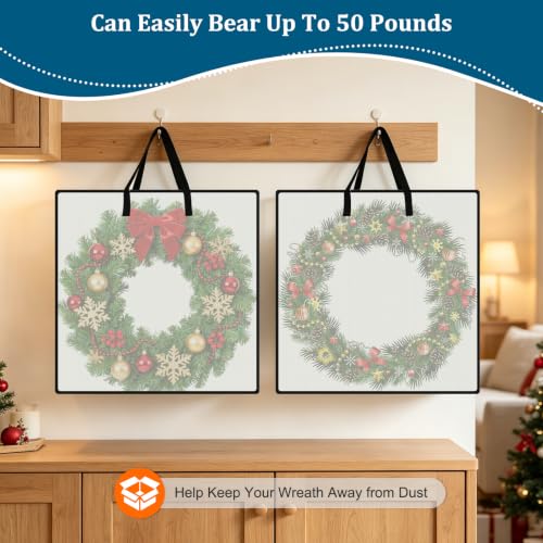 EverPetal Wreath Storage Bags 2-Pack, 26" Clear Containers